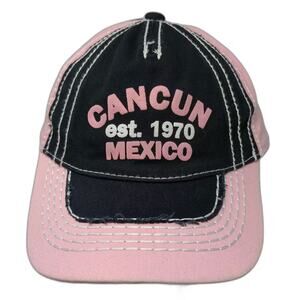 DKPS Cancun Mexico 1970 Baseball Cap Pink Mesh Embroidered Strapback OS Hat